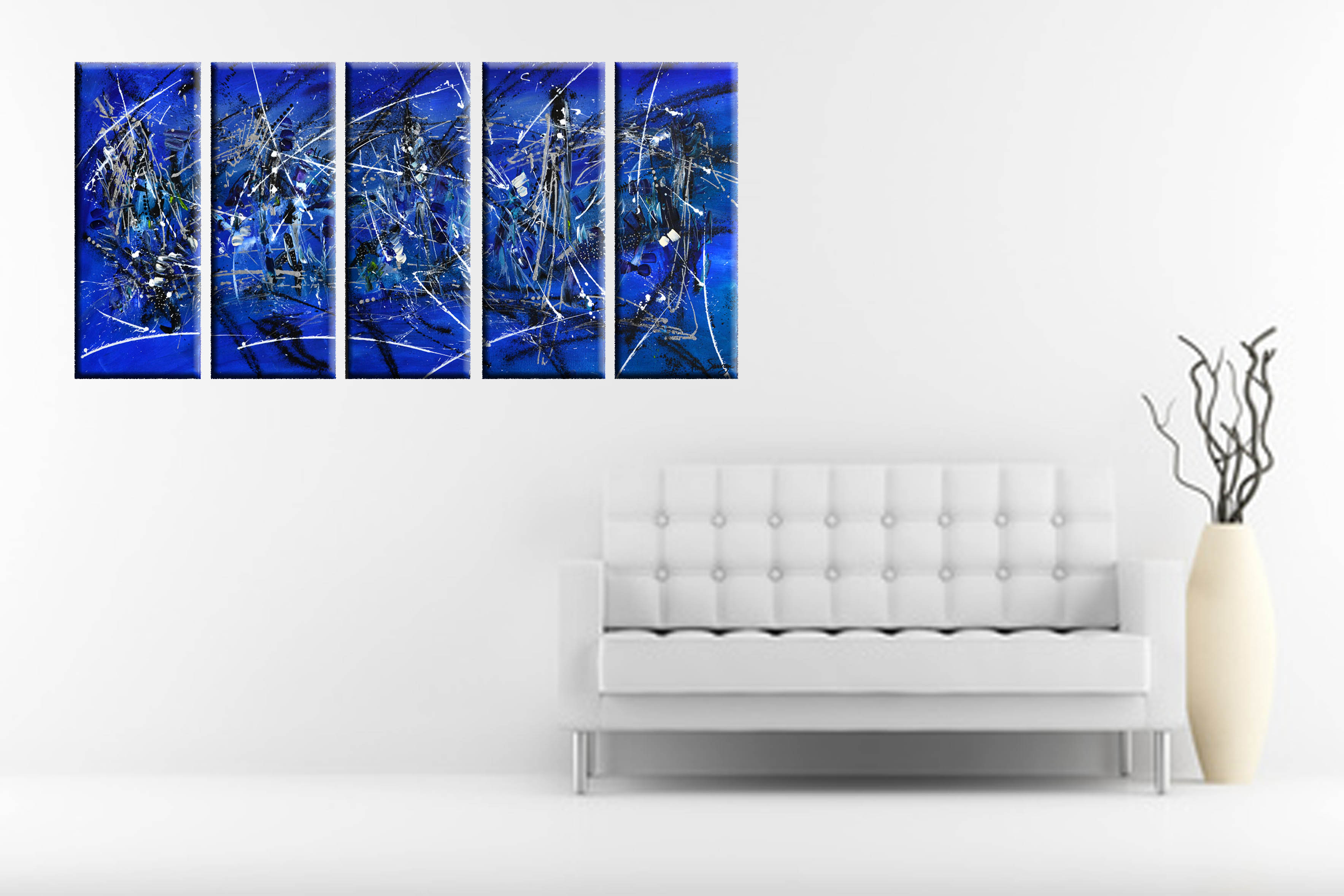 tableau moderne bleu